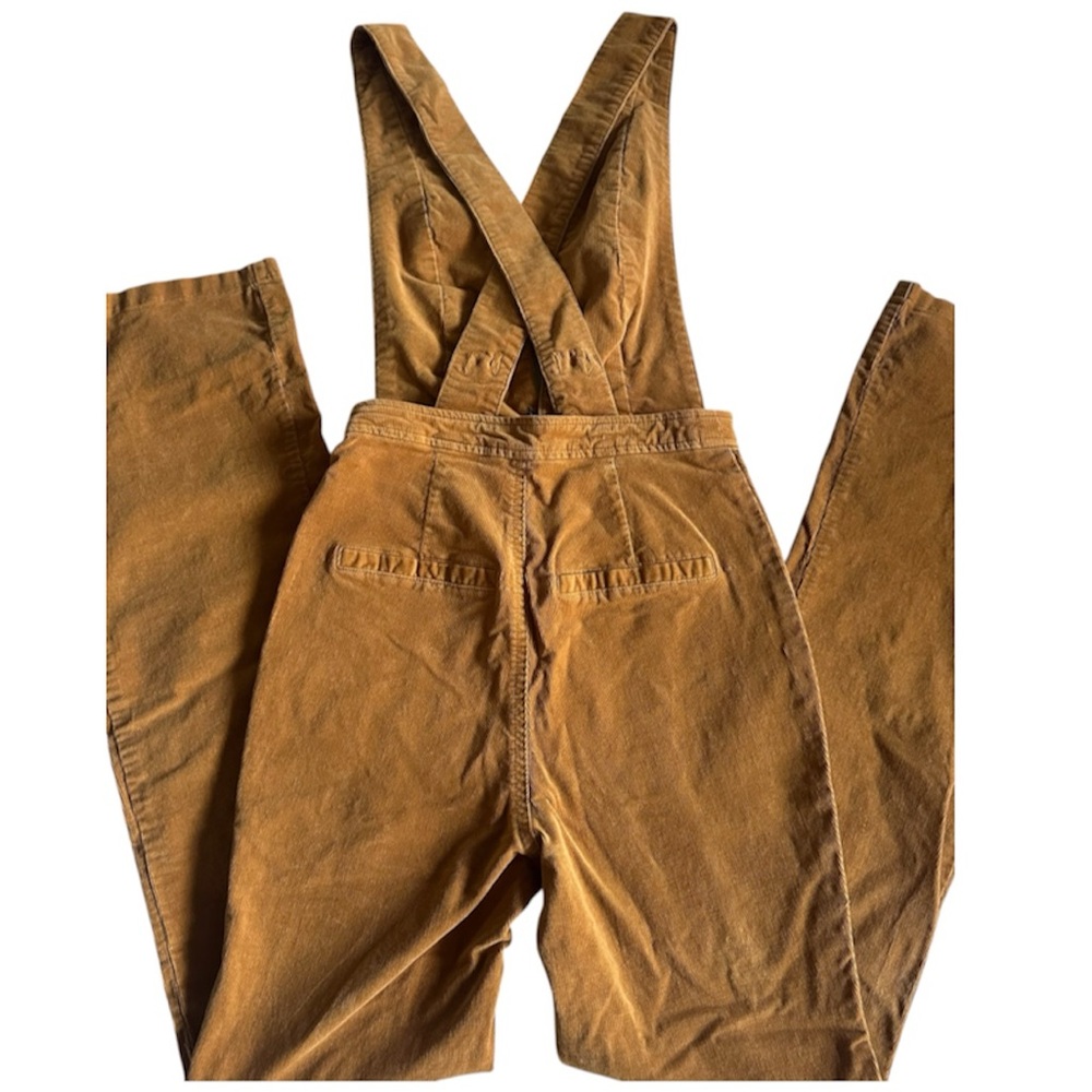Forever 21 Mustard Brown 70’s style Corduroy Button-Front Jumpsuit - Picture 2 of 4